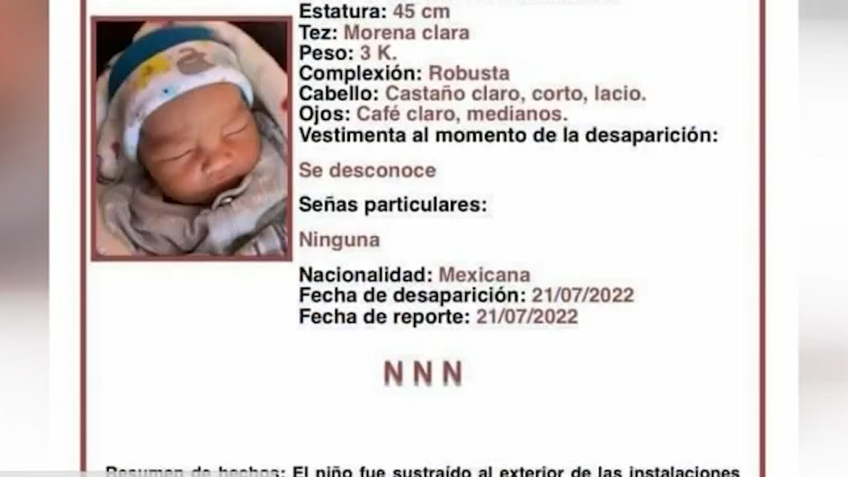 Localizan al bebe de 6 días de nacido que había sido sustraído
