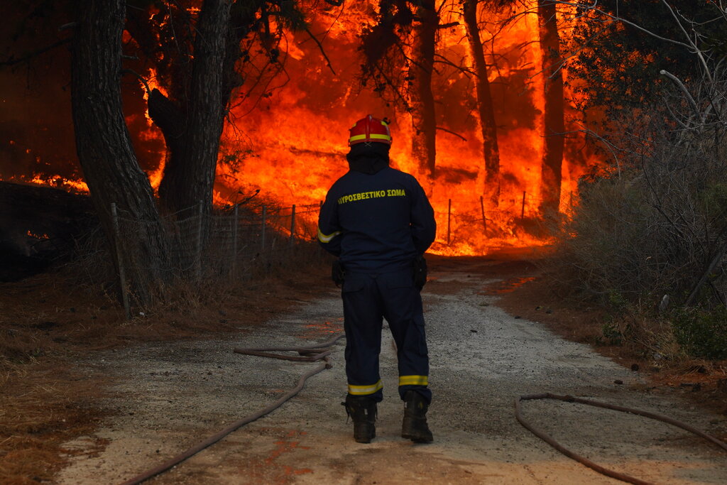 Cientos de bomberos han tratado de combatir los incendios. (AP)