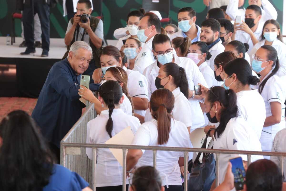 El presidente Andrés Manuel López Obrador en Nayarit. (Jesús Quintanar)
