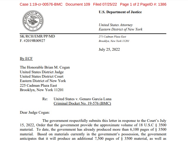 documentos contra García Luna