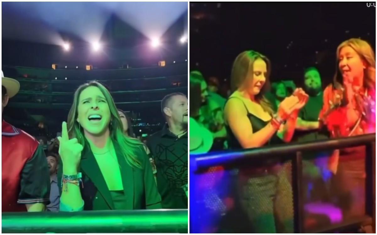 Kate del Castillo disfrutando de un concierto de El Bronco (Captura).