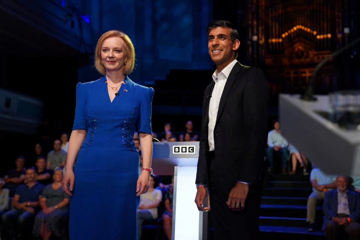 Liz Truss y Rishi Sunak realizaron el primer debate para liderar al gobierno británico. (Reuters)