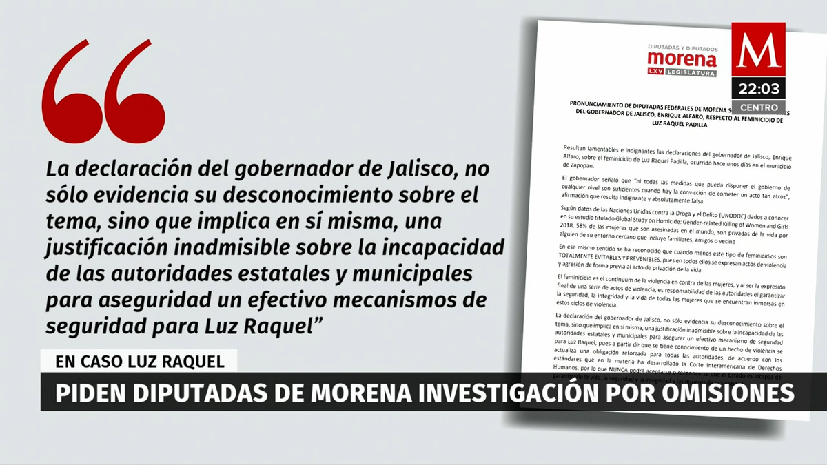 Luz Padilla. Diputadas de Morena rechazan dichos de Alfaro