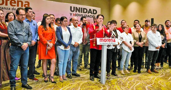 El dirigente nacional durante una conferencia de prensa. Cuartoscuro