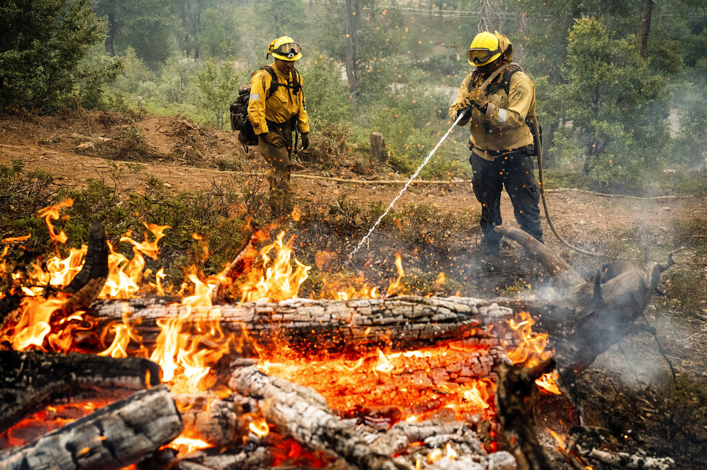 El incendio Oak comenzó en el condado Mariposa, a los pies de la cordillera Sierra Nevada. (AP)