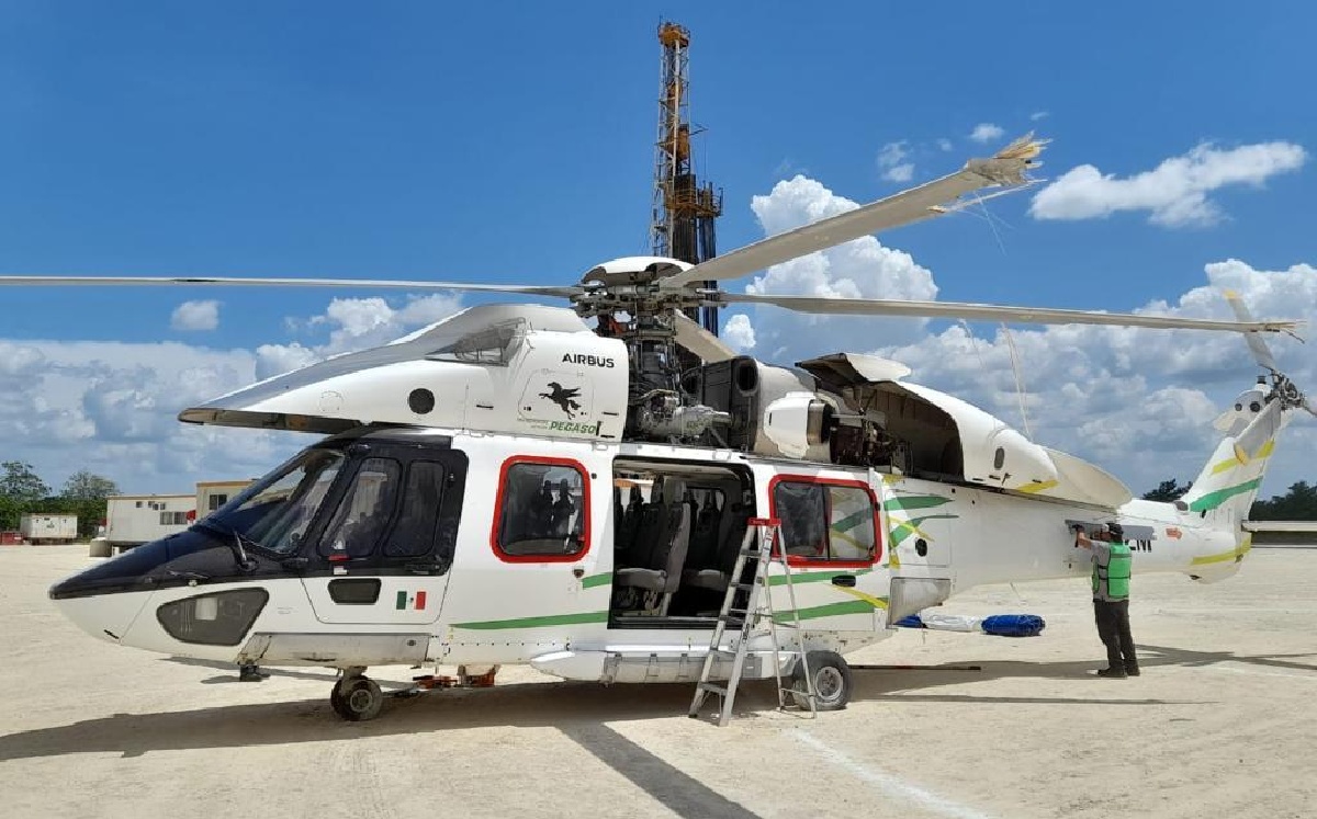 Incidente durante aterrizaje de helicóptero en Pemex