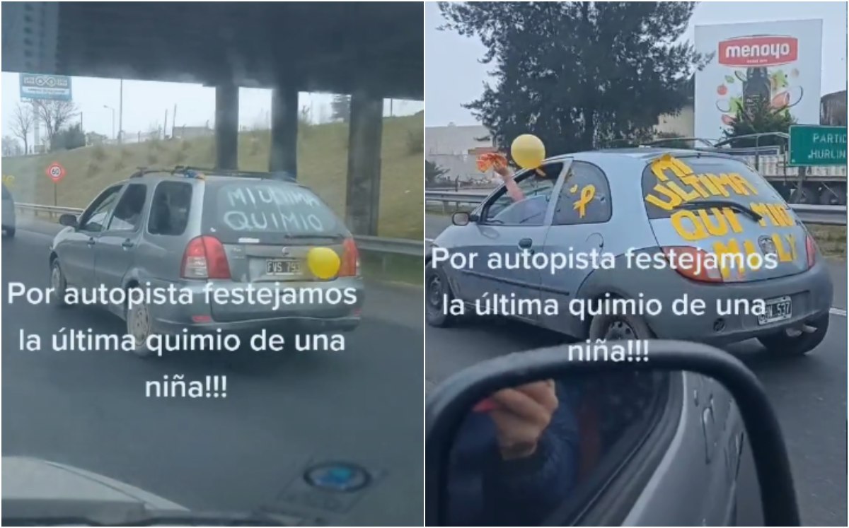 Familia festeja última quimio de su hija (Captura)