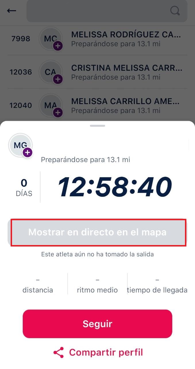 Cómo seguir a un corredor en el Medio Maratón CdMx 2022