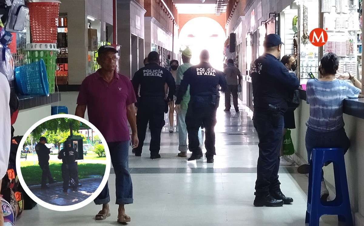 Para inhibir el delito policías vigilan zona de mercados en Tampico