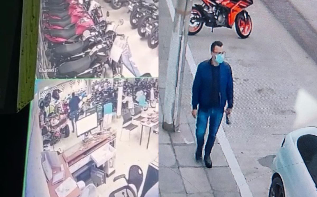 Asaltante roba negocio de motocicletas en Morelia | Captura
