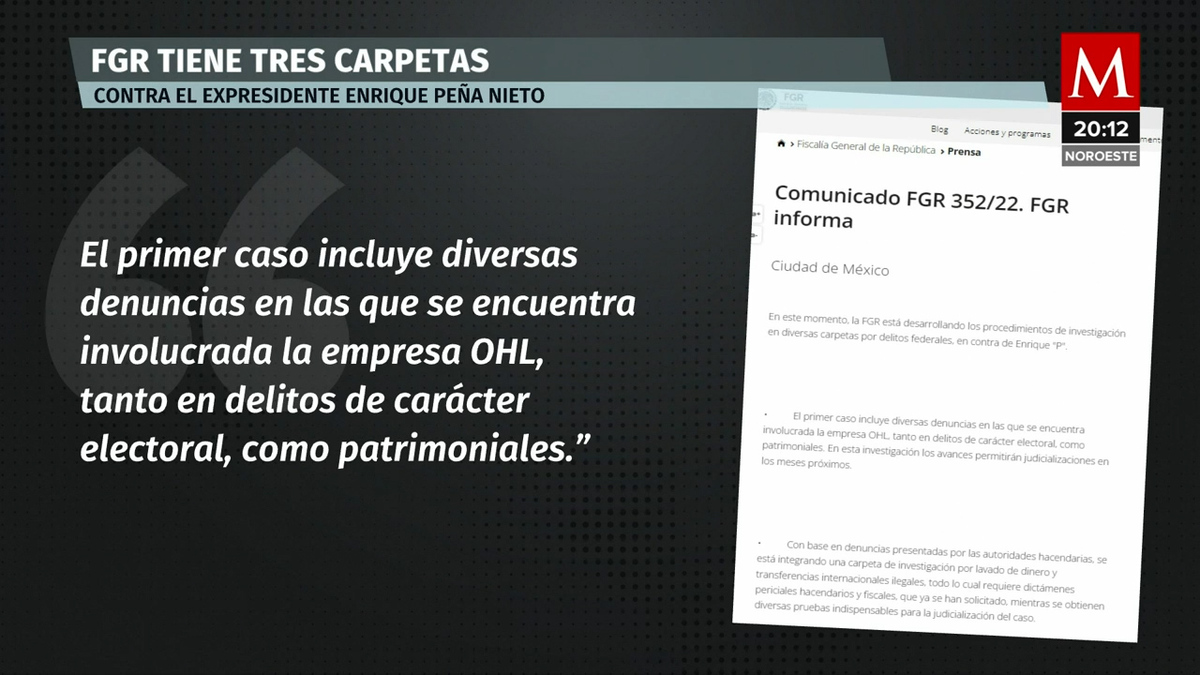 Peña Nieto será investigado por lavado de dinero y delitos electorales
