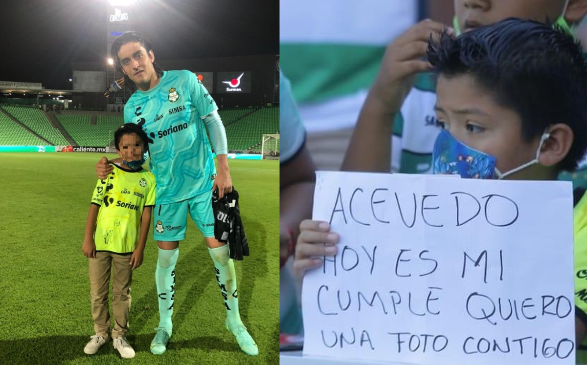 El pequeño aficionado acudió al TSM con una pancarta. (Especial)