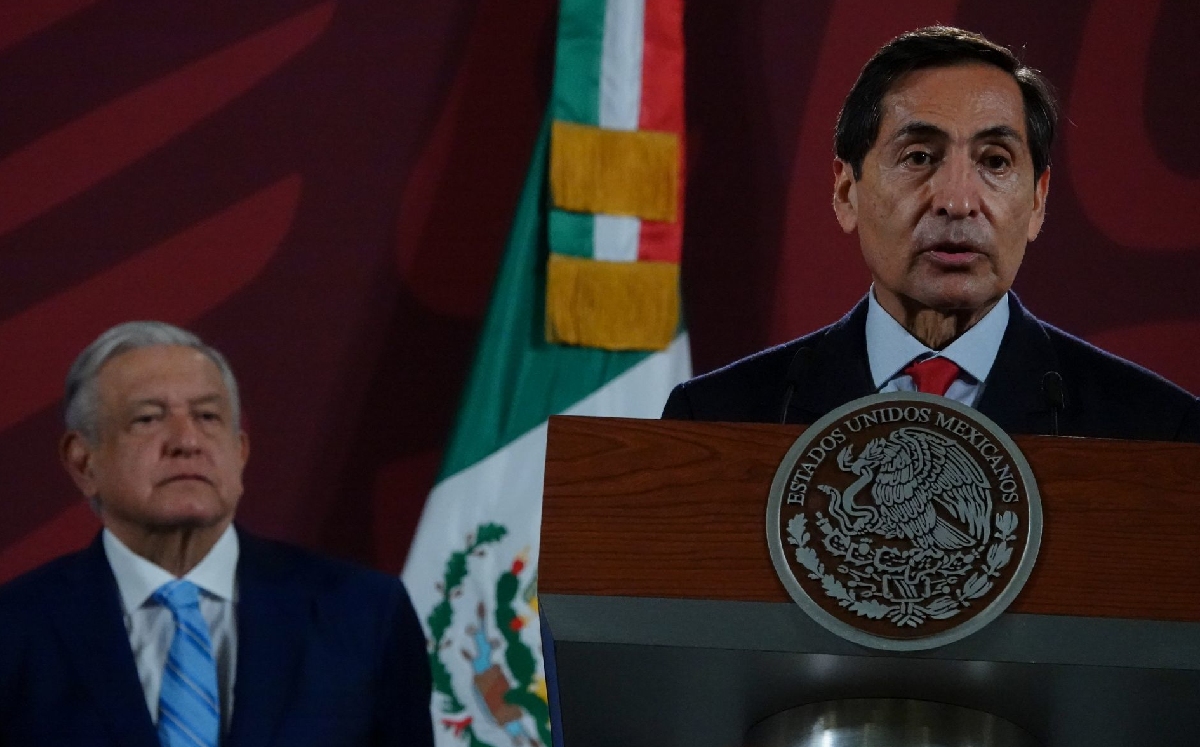 El secertario de Hacienda, Rogelio Ramírez de la O, en la conferencia de hoy. | Cuartoscuro