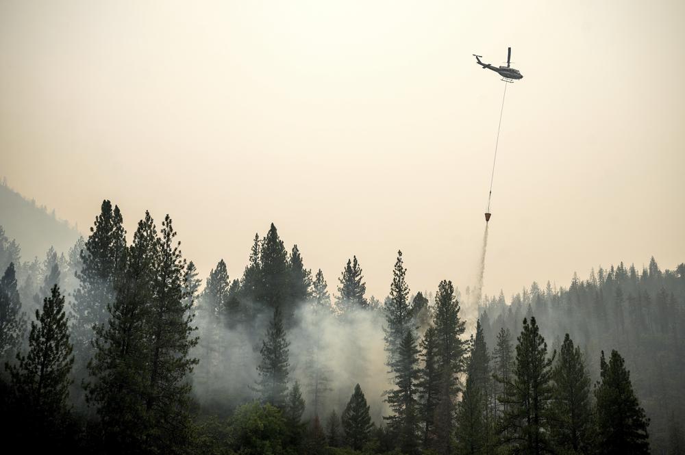 El incendio cerca del Bosque Nacional Klamath en California. (AP)