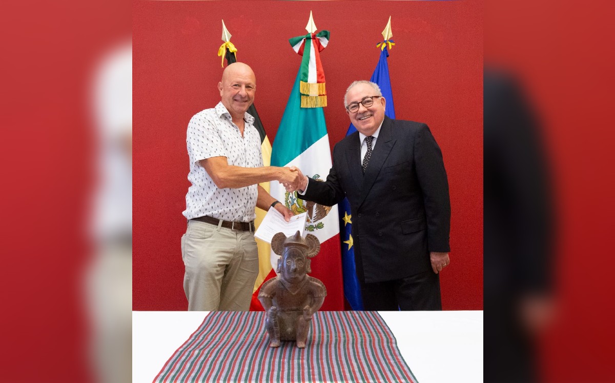 La figurilla prehispánica fue entregada por las autoridades belgas. | Especial