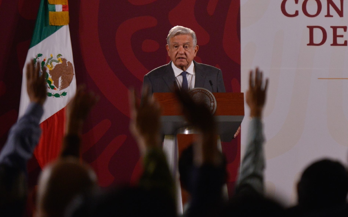 El mandatario durante su conferencia mañanera en el Salón de Tesorería. | Cuartoscuro