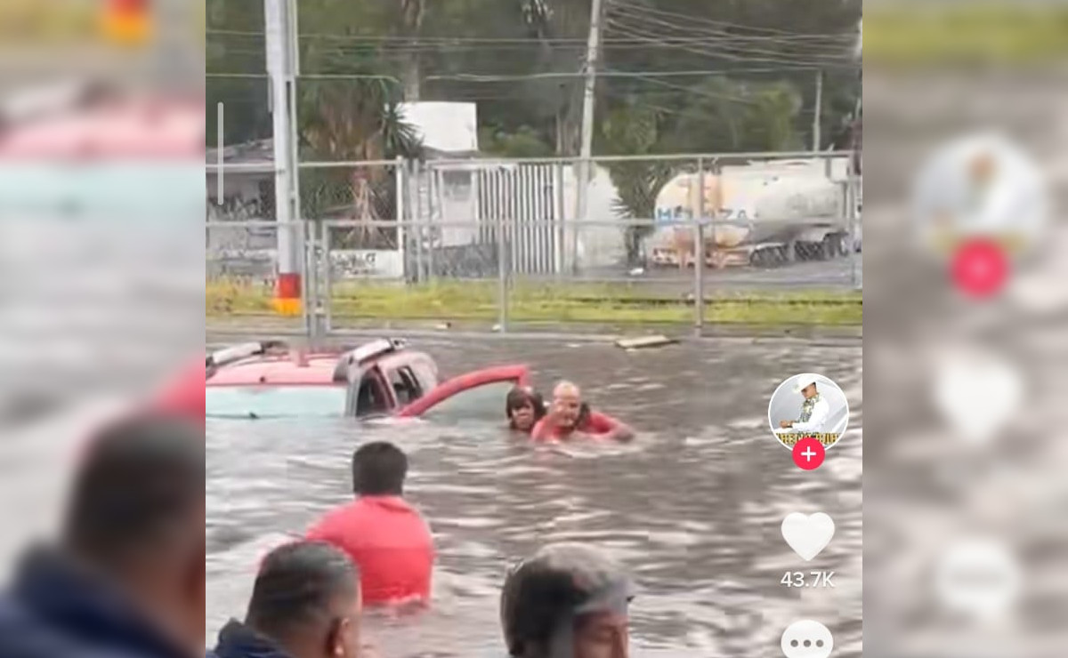 Rescate de una mujer en Guadalajara tras inundación fue captado en video y subido a TikTok (Especial)
