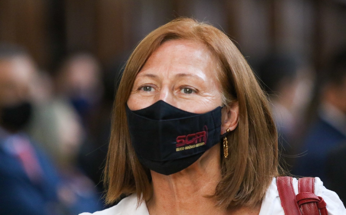 La secretaria de Economía, Tatiana Clouthier, en un vento del SAT. | Cuartoscuro