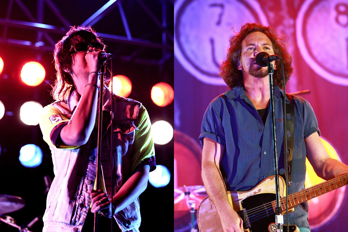 The Strokes vía Christian Bertrand / Shutterstock.com / Eddie Vedder vía Matteo Chinellato / Shutterstock.com