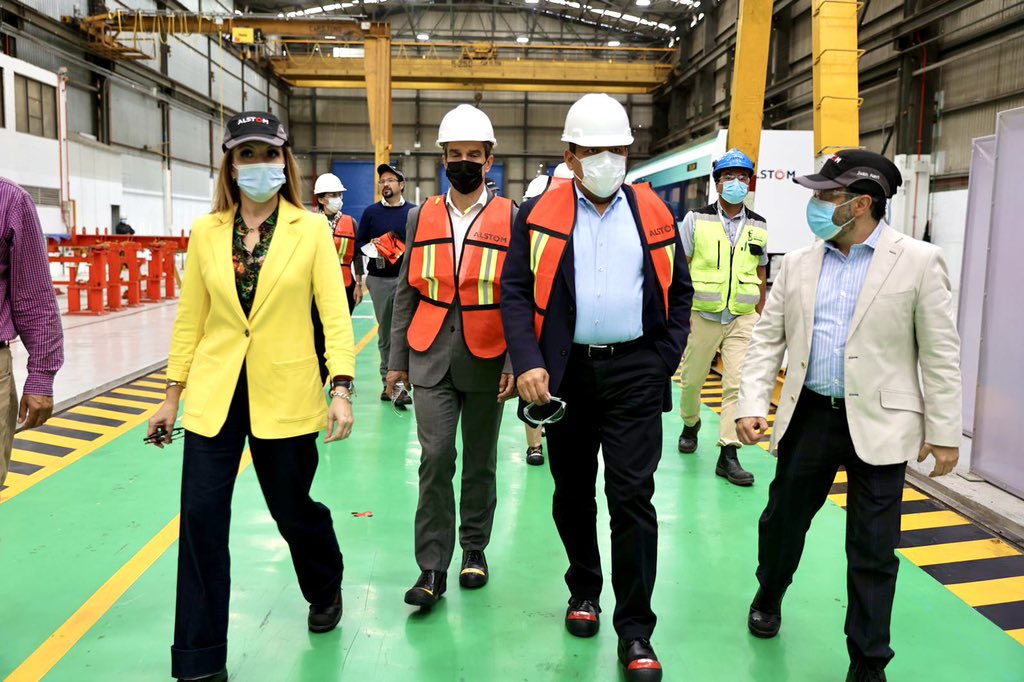 Recorrido por la planta de Alstom  en Ciudad Sahagún, Hidalgo. (Foto: Especial)