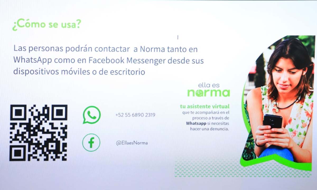 Chatbot 'Ella es Norma', está en WhatsApp y Messenger. (Rolando Riestra)