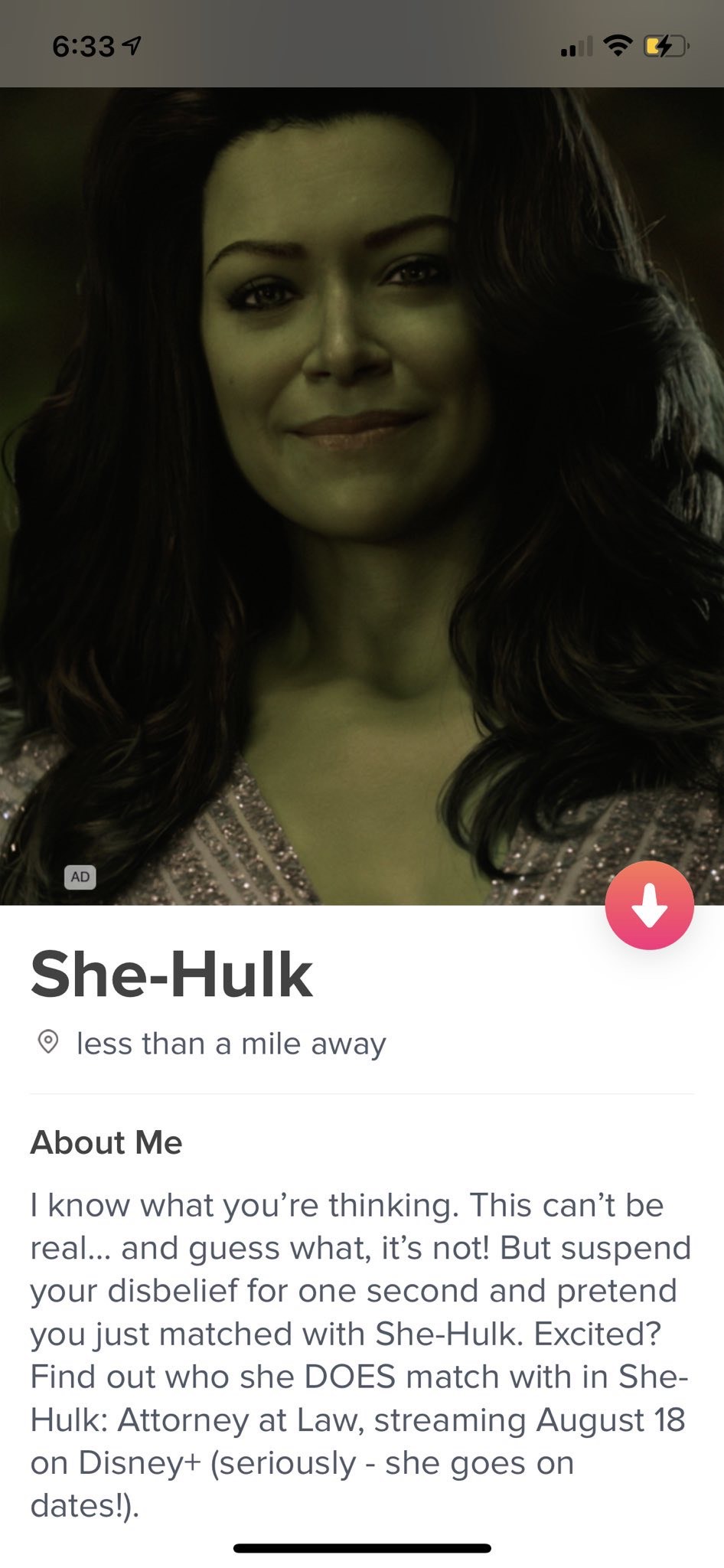 She Hulk en Tinder