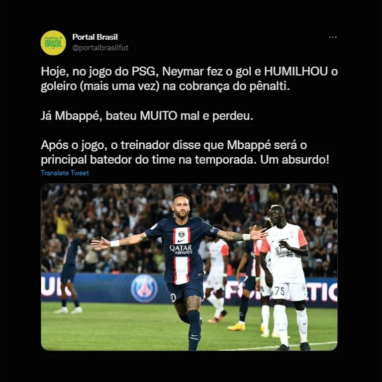 Like de Neymar contra Mbappé
