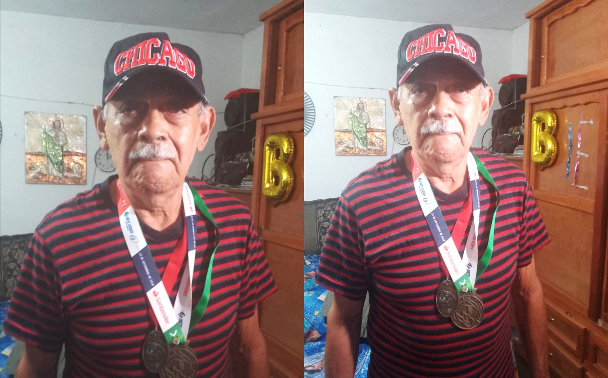 Trinidad Gutiérrez con 80 años, es atleta y recomienda hacer ejercicio a los jóvenes. (Especial)