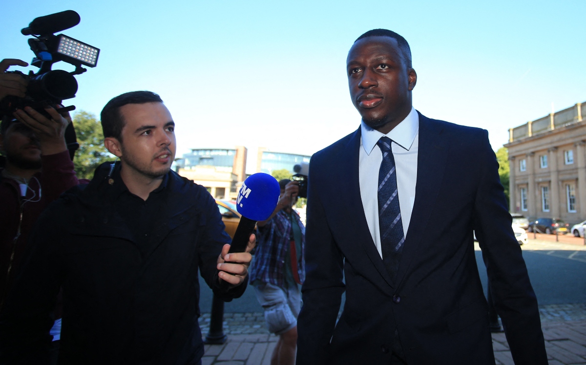 Benjamin Mendy llegando a su juicio en Chester