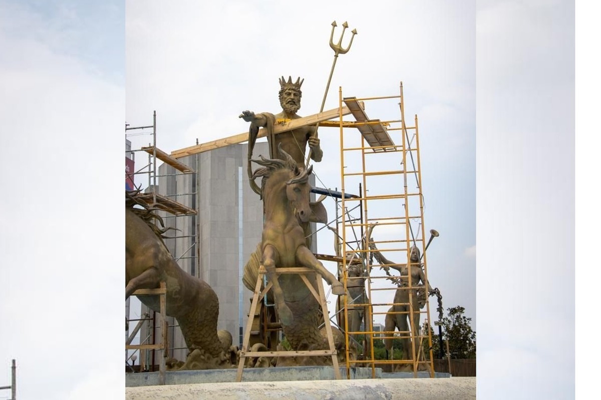 En la Fuente de Neptuno se invirtieron 3 millones de pesos. Foto: Especial