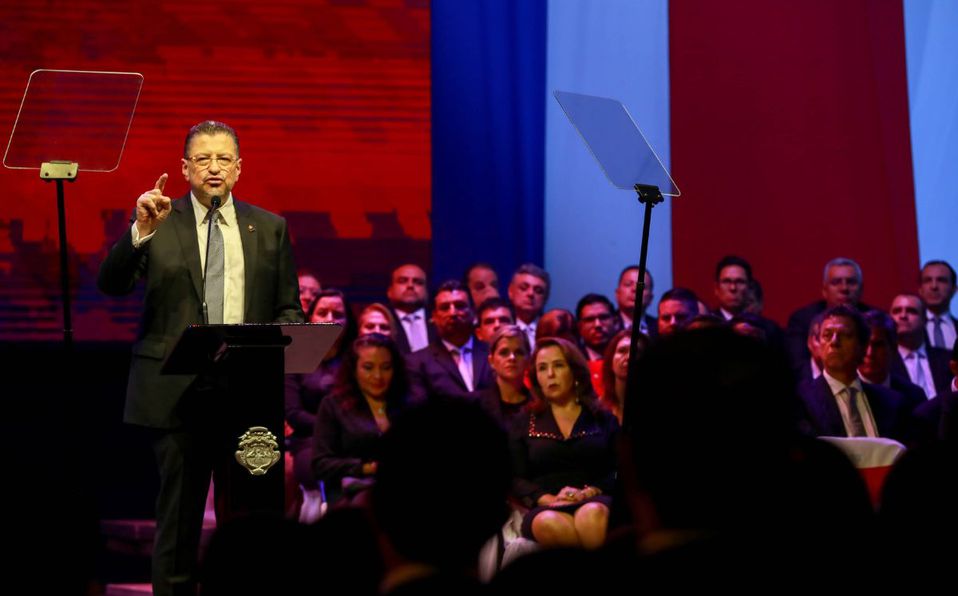 Rodrigo Chaves, presidente de Costa Rica, en su informe de 100 días. (Telediario CR)