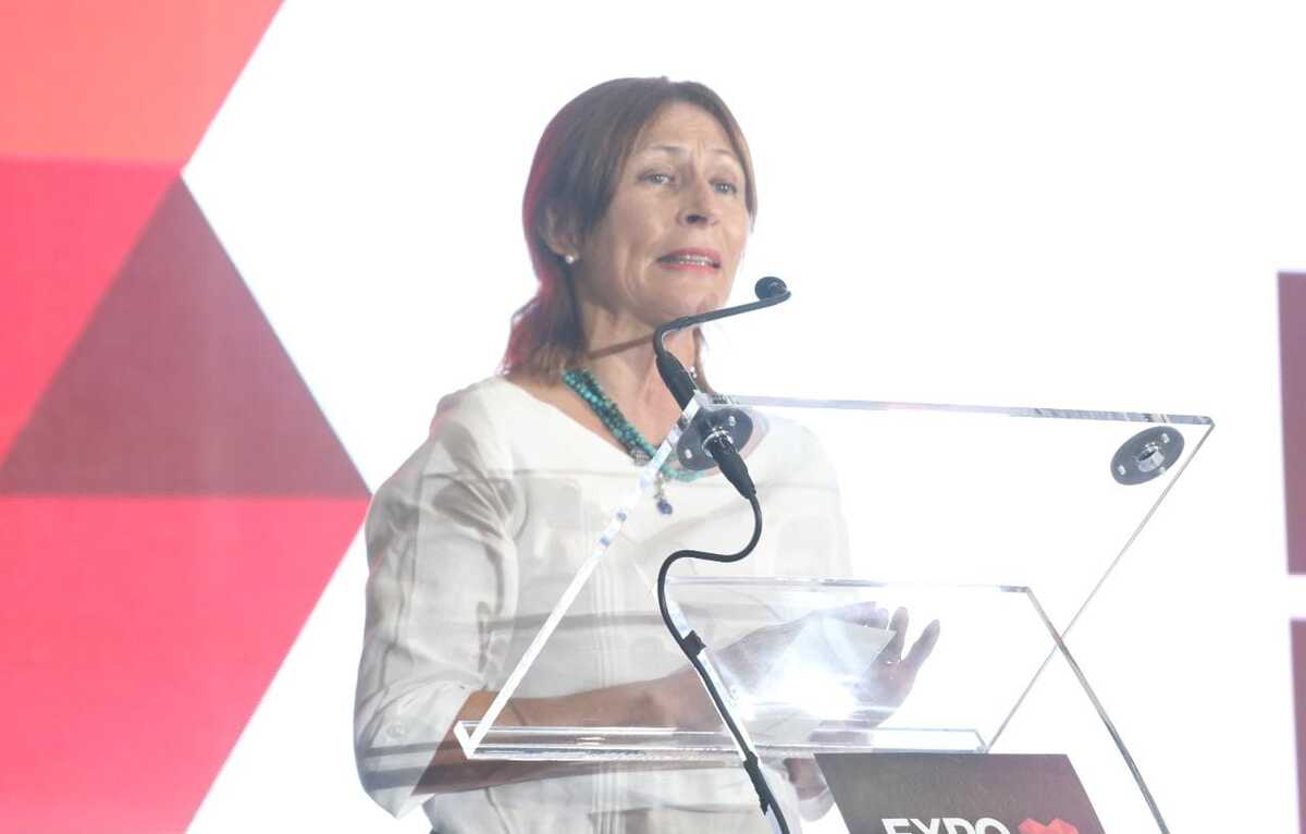 Tatiana Clouthier, secretaria de Economía, asistió a la inauguración de la Expo Pyme 2022. Foto: Jorge López