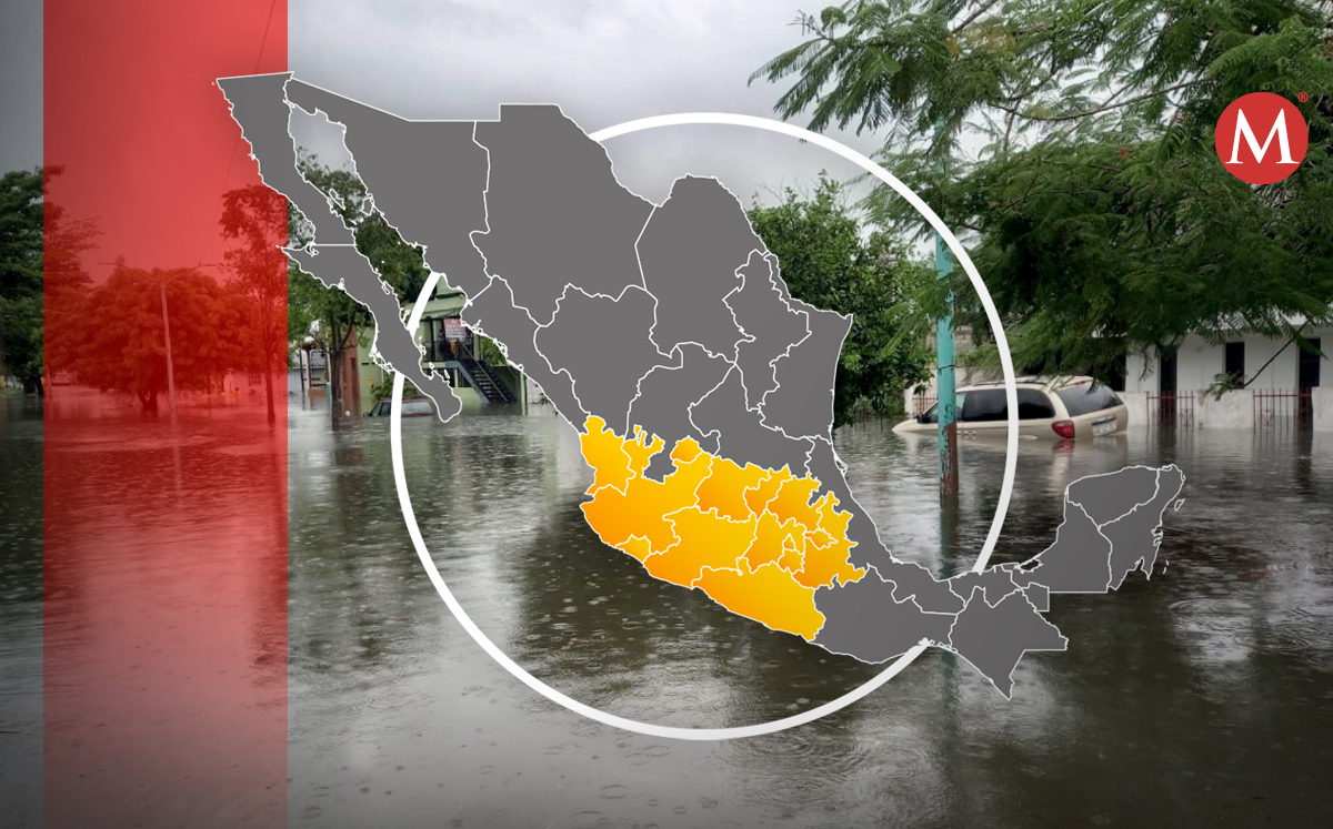 Más de 10 estados serán afectados por fuertes lluvias y descargas eléctricas. (Foto: Cuartoscuro / Diseño: Óscar Ávila)
