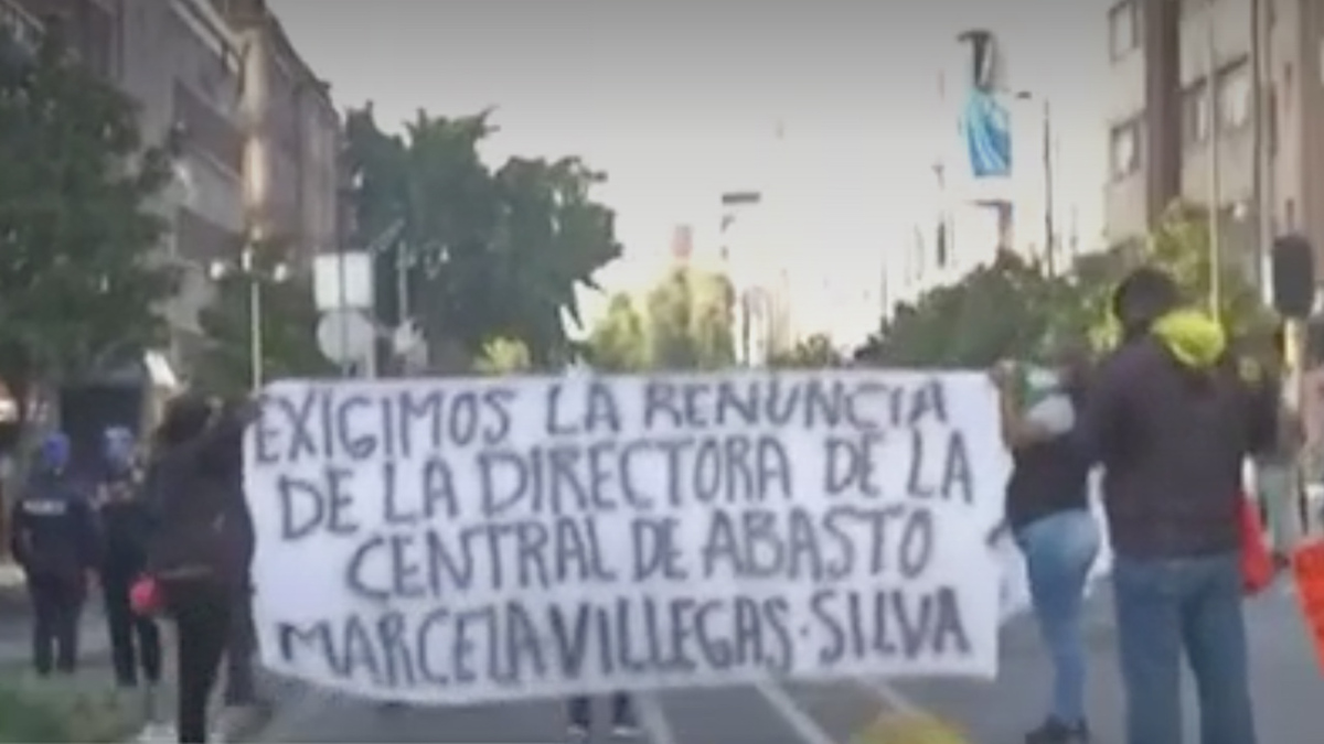 Manifestación de trabajadores de la central de abastos en CdMX