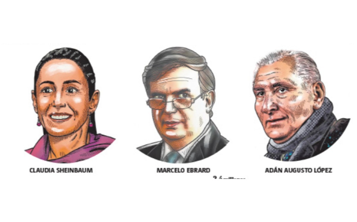 Marcelo Ebrard, Claudia Sheinbaum y Adán Augusto son las corcholatas de Morena para las elecciones de 2024. (Especial)