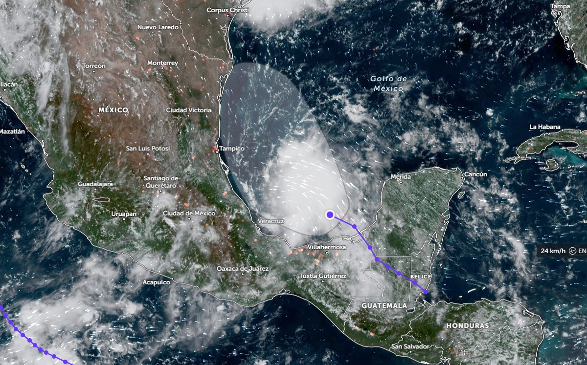Zona de baja presión con probabilidad de desarrollo ciclónico. (@conagua_clima)