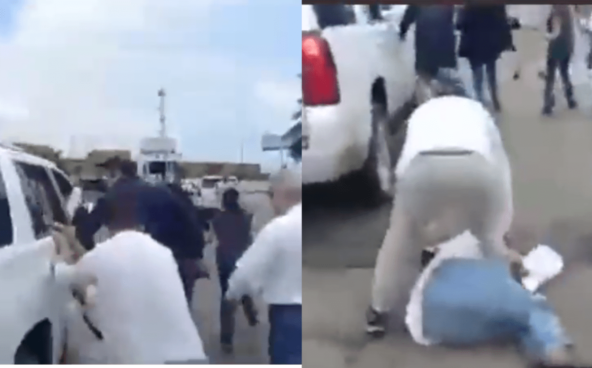 La mujer quedó ensangrentada en la cara tras ser golpeada por la llanta trasera. (Especial)