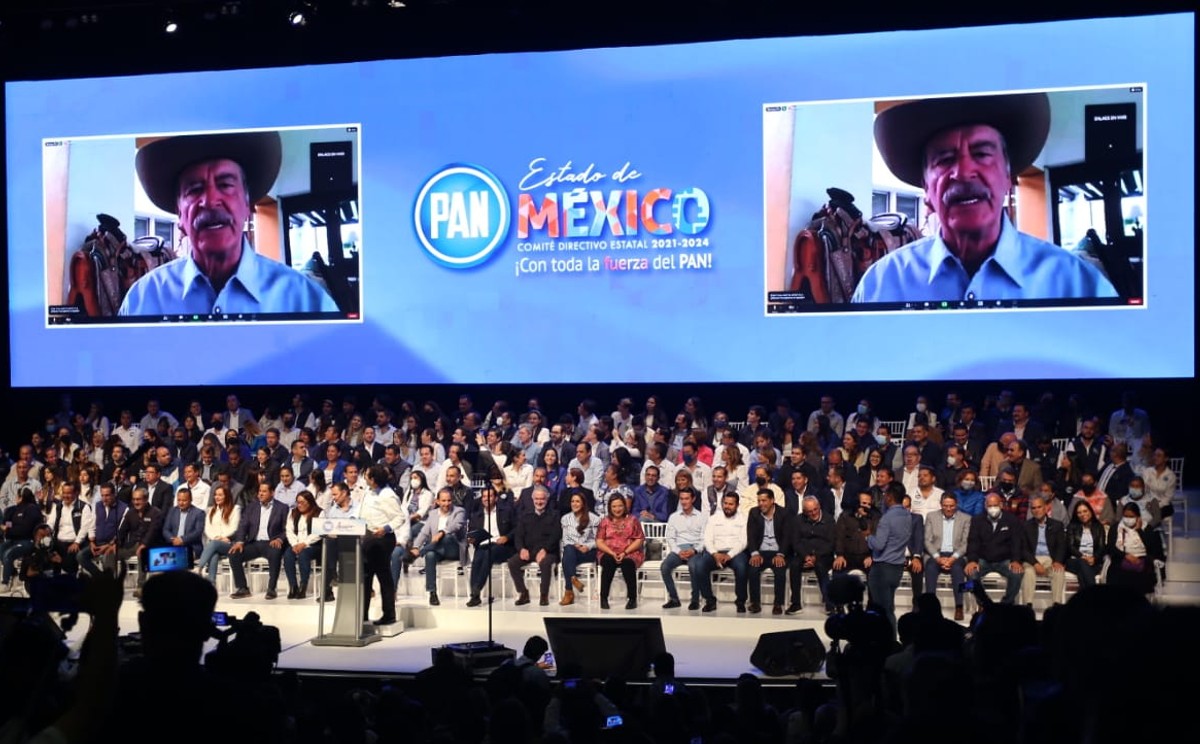 El ex presidente emitió su mensaje en el evento del PAN que se realizó en Toluca. (Tania Contreras)