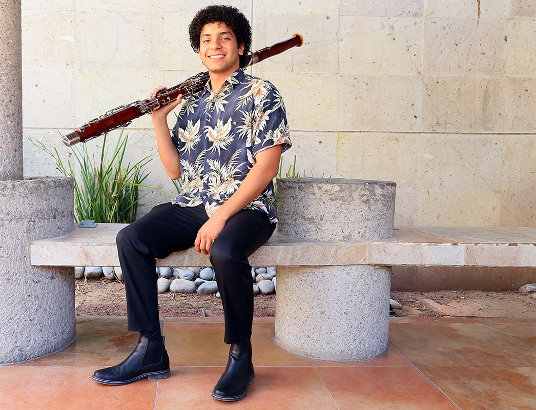 Samuel Jove es recién egresado del Instituto de Música de Coahuila. (Martín Piña)