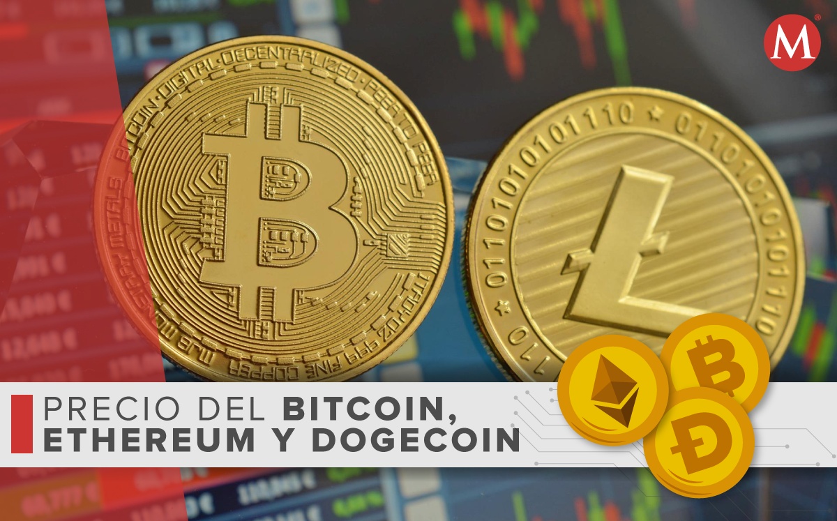 Precio-bitcoin ethereum dogecoin-HOY.  23-agosto 2022. México