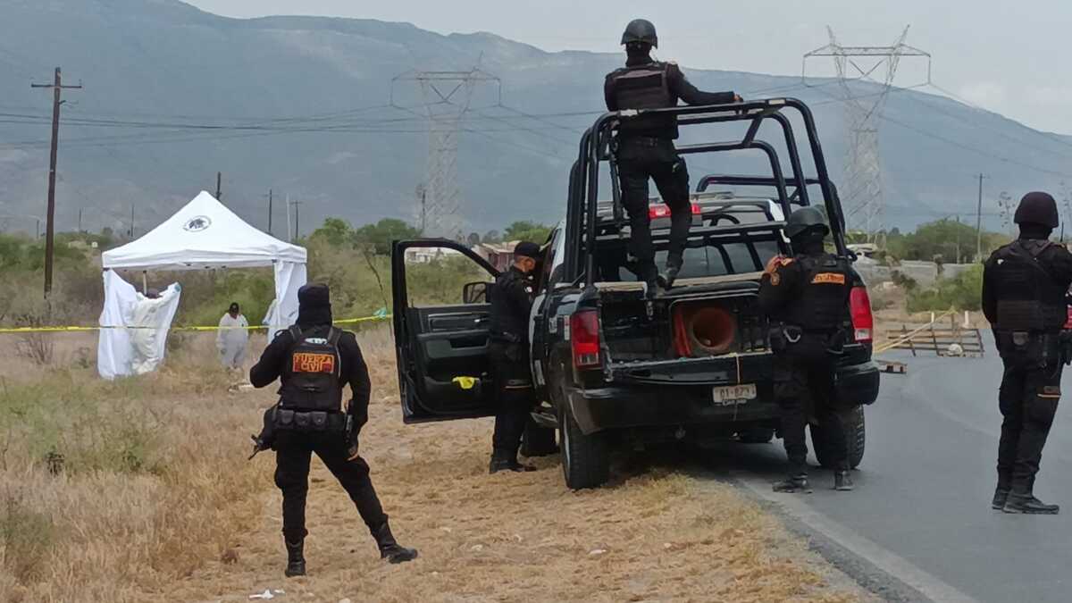 Fue encontrado sobre el Camino a Icamole, en García, Nuevo León. Foto: Fabricio Gallegos