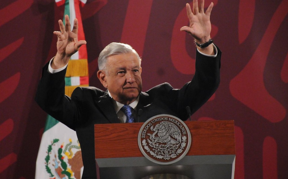 Andrés Manuel López Obrador en la conferencia matutina desde Palacio Nacional. Foto: (Cuartoscuro)