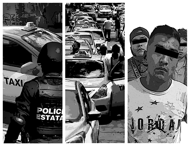 Varios taxistas intentaron liberar a los tres detenidos.