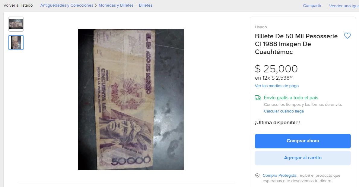 billetes antiguos