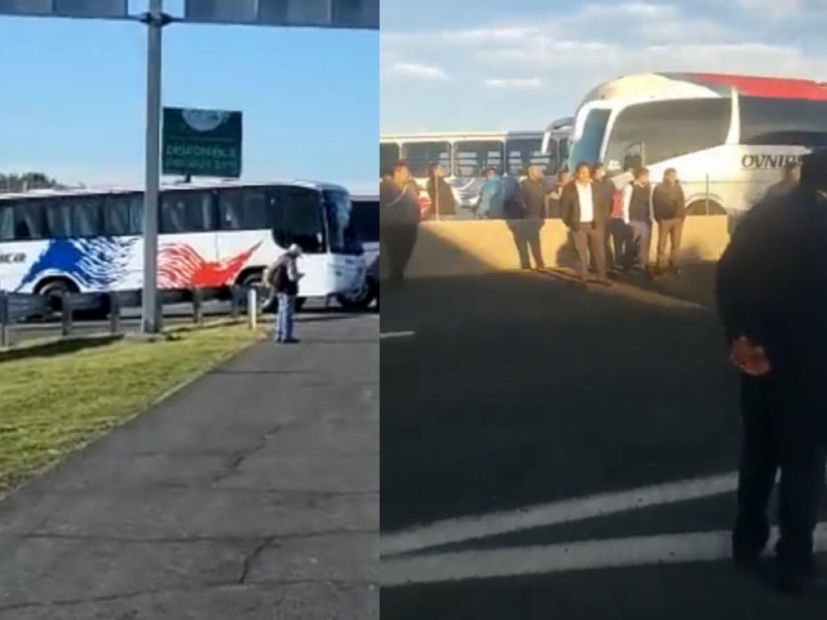 Bloqueos a la altura de localidad de Tepojaco. (Captura)