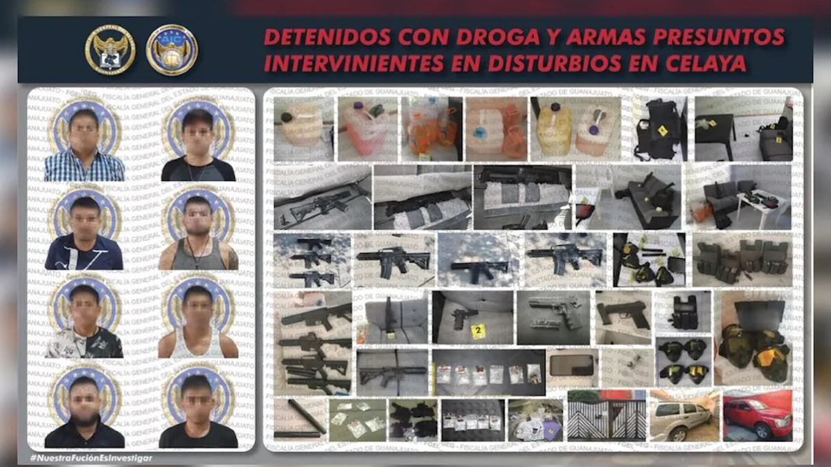 Detienen a 8 personas más por incendios en Celaya