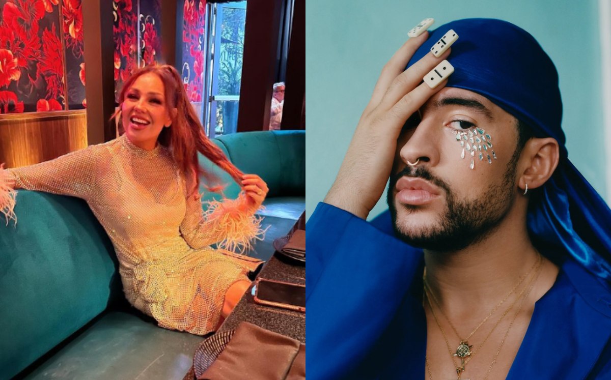 Thalía cena en restaurante de Bad Bunny