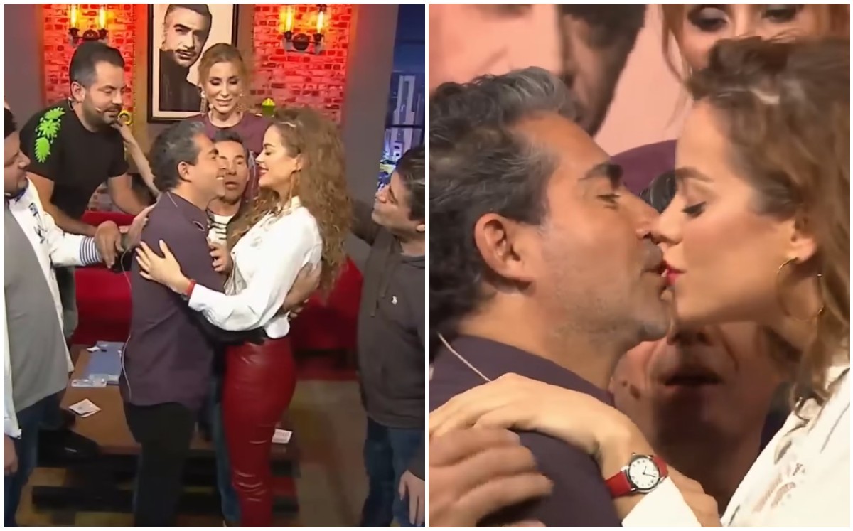 Raúl Araiza y Candela Márquez se besan en pleno programa (Captura).