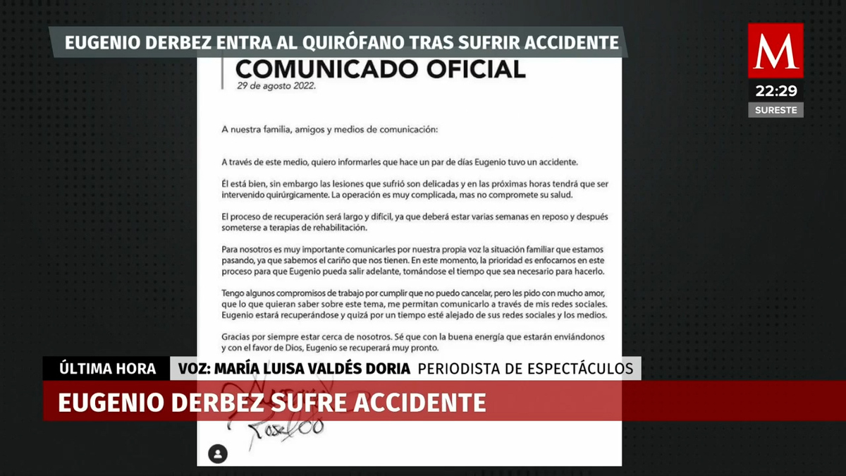 Eugenio Derbez sufre accidente y será operado de emergencia