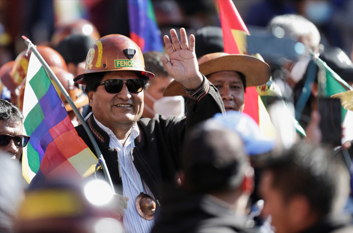 Evo Morales, ex presidente de Bolivia, en un evento a favor de su partido, el MAS. (Reuters)